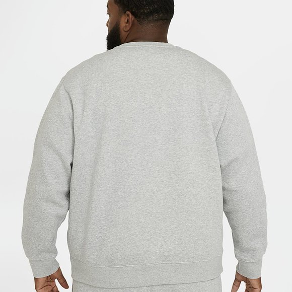 Nike Men's Sportswear Club Fleece Crew | Dark Grey Heather/White | Size: 3XL - Picture 2 of 4
